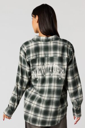 000239070238-10-1_bd418304-ab5a-4a49-8b53-a594e045d65d Haut boutonné à manche longue en flanelle à carreaux