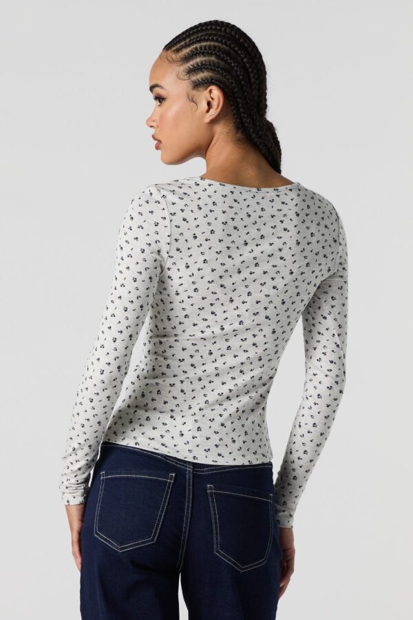 Ribbed henley long sleeve