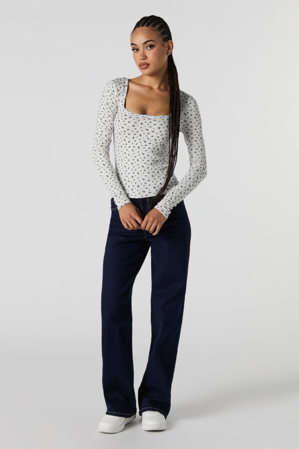 Ribbed henley long sleeve