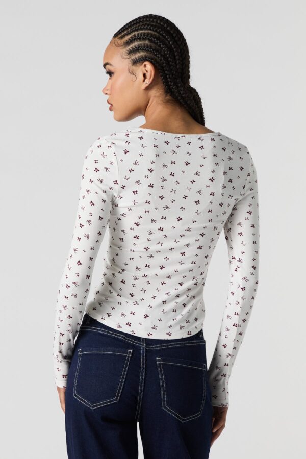 Ribbed henley long sleeve