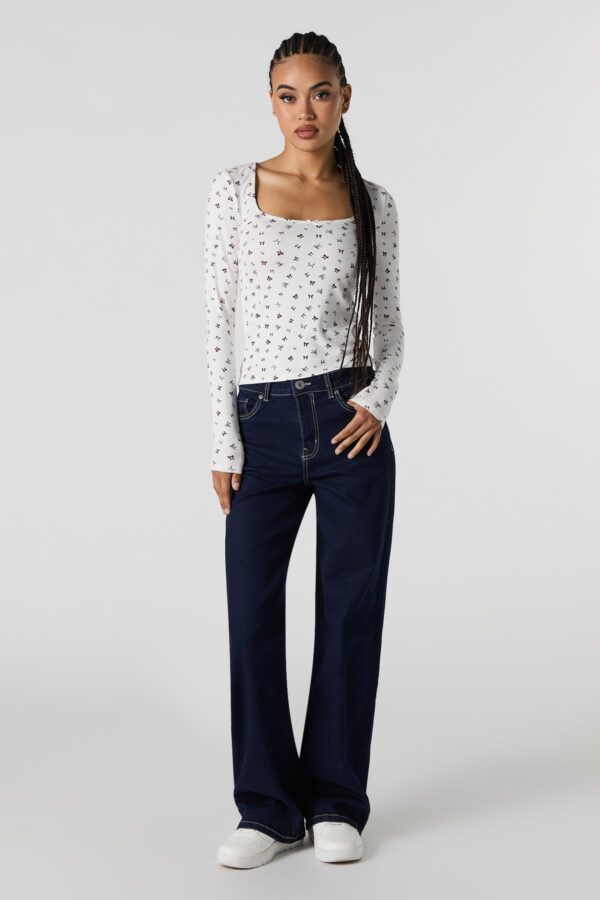 Ribbed henley long sleeve