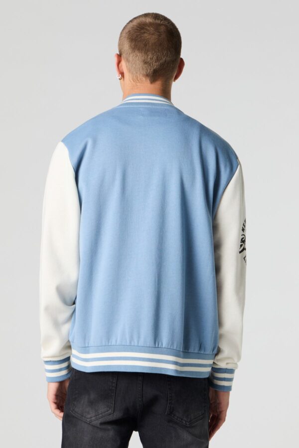 Blouson universitaire en molleton avec motif brodée