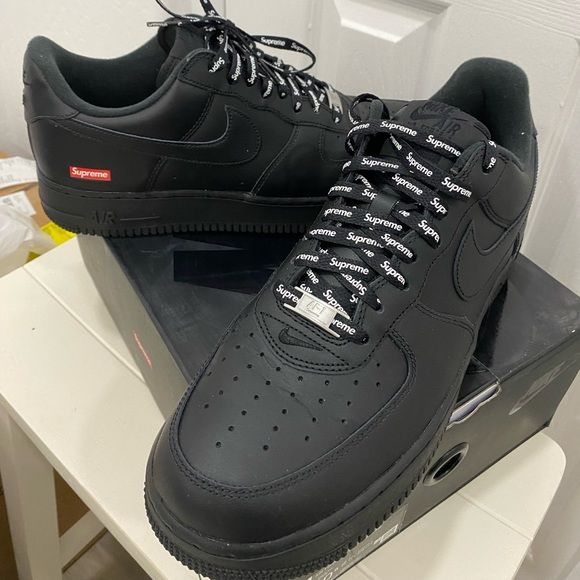 40f6937d3fb63623017e5daedf9f137b Nike Air Force One Full Black ( Supreme)