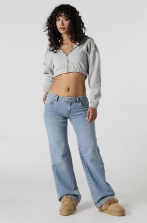 Screenshot Jean à jambe large et taille basse avec motif brodé