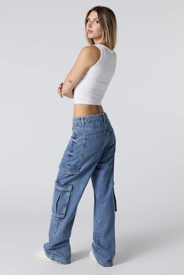 Jean cargo rigide baggy à jambe large