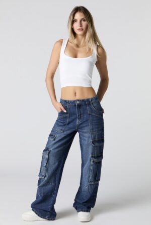 Screenshot Jean cargo rigide baggy à jambe large