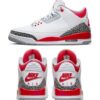 Jordan 3 Retro ( Red _ White )